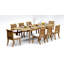 13 Pcs Grade-A Teak Wood Dining Set: 118" Double Extension Rectangle Table And 12 Giva Armless Chairs #11GV2400-337899282
