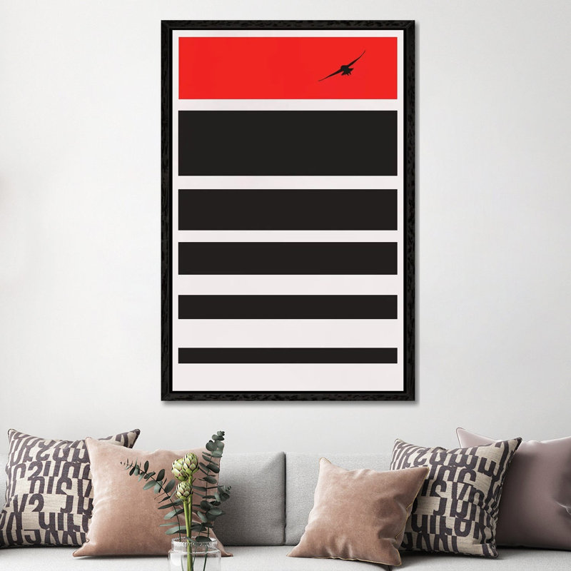 Digital Sunset by Kubistika - Print on Canvas, Black Floater Framed, 152.4cm H x 101.6cm W x 3.81cm D
