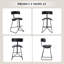 Bar Stools, Counter Height Stools with Backs, Modern Faux Leather High Barstools Metal Leg-795899434