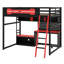 Lit mezzanine en bois avec bureau-879620464