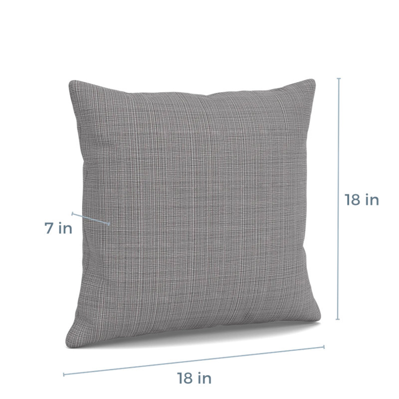 Coussin décoratif Darsey, 18 po carré, Gris chambray