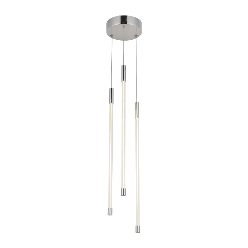 Motif 3 - Light LED Pendant, 20.625" H x 5.5" W x 5.5" D, Chrome