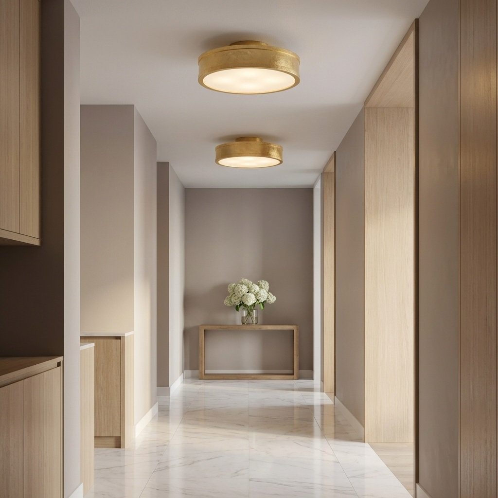 Radcliff Single Light Semi Flush Mount, Gild, 4" H x 12" W x 12" D