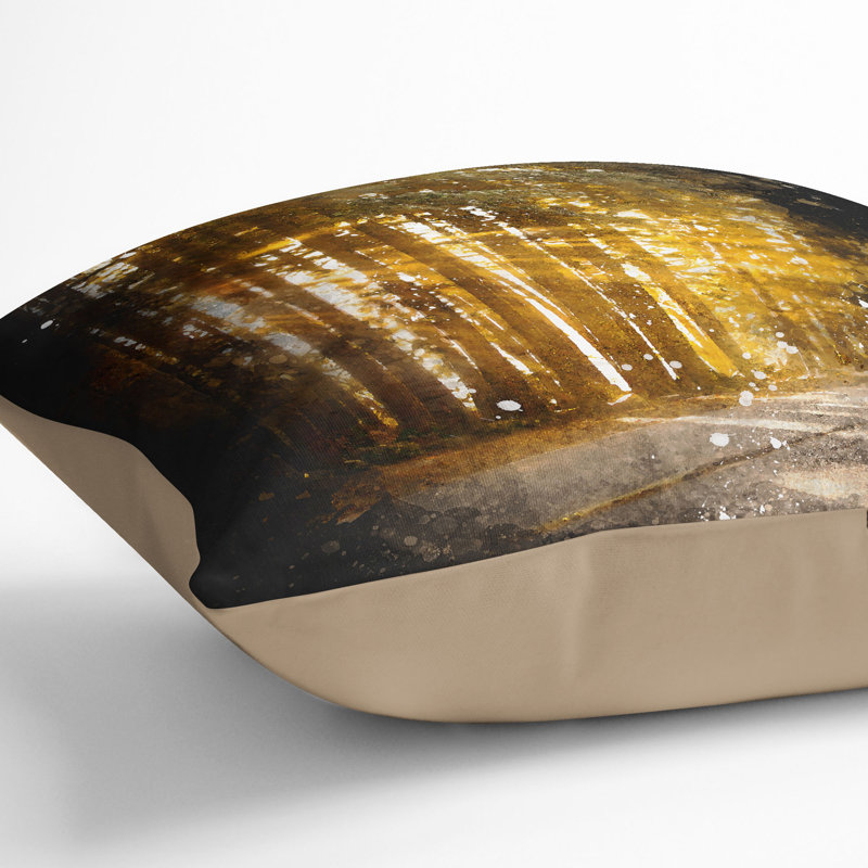 Sunlight Through the Forest Cushion with Filling, Stone, 55cm H x 55cm W x 20cm D