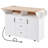 55.7"Large Kitchen Island with 2 Drop Leaf with Power Outlet-129469893
