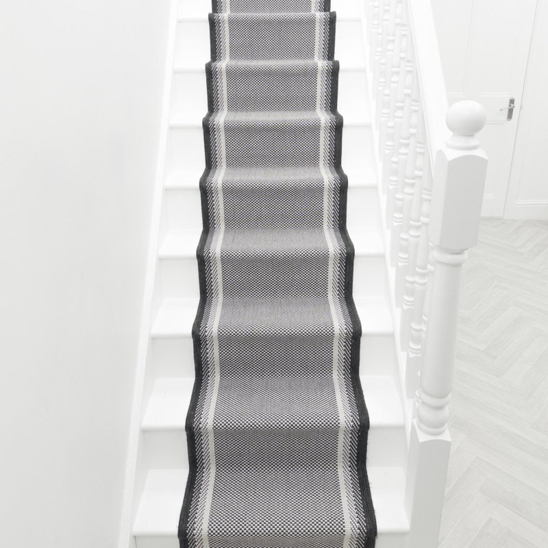 Stair Runner Chequered Flatweave Area Rug, Runner 60 x 720 cm