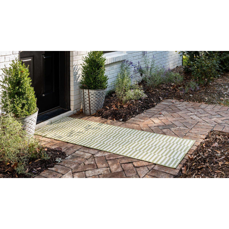 Tapis d'extérieur scintillant couleur fougère, Tapis de couloir 2 pi x 6 pi