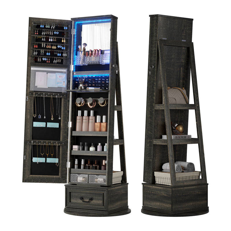 Jewelry Armoire, Grey
