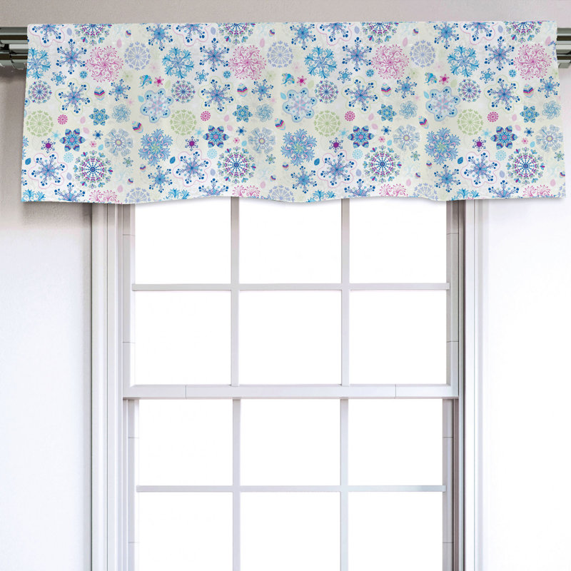Sateen Floral Ruffled Window Valance