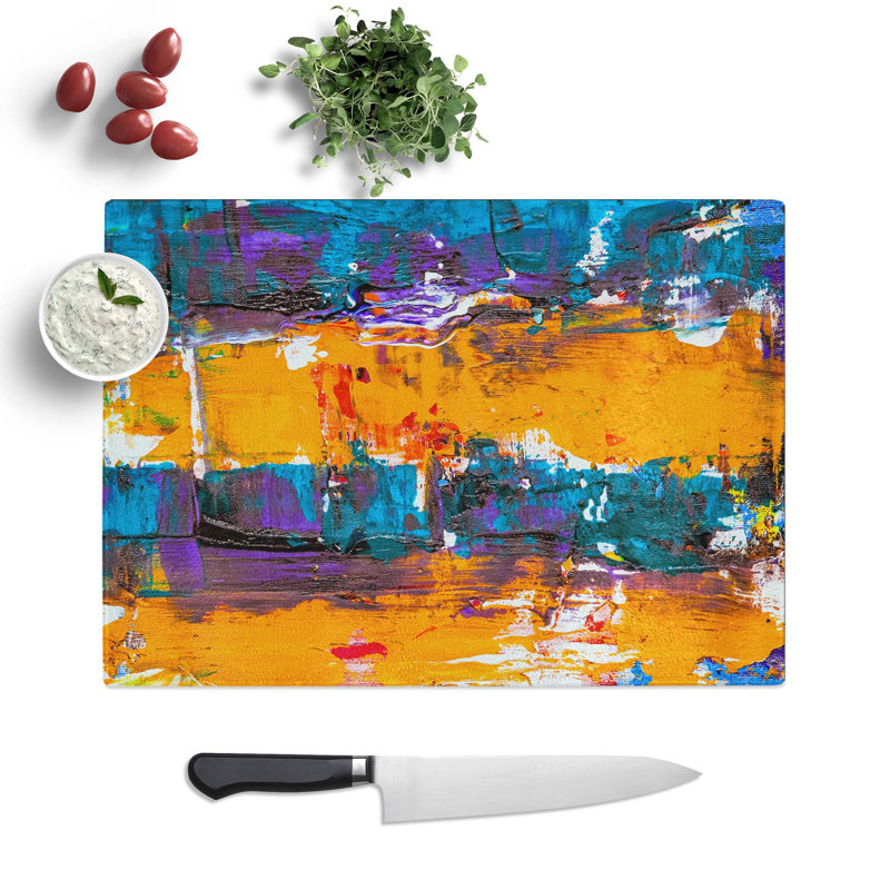 Tempered Glass Art Painting Vol.66 Chopping Board, 39 cm W x 28.5 cm L