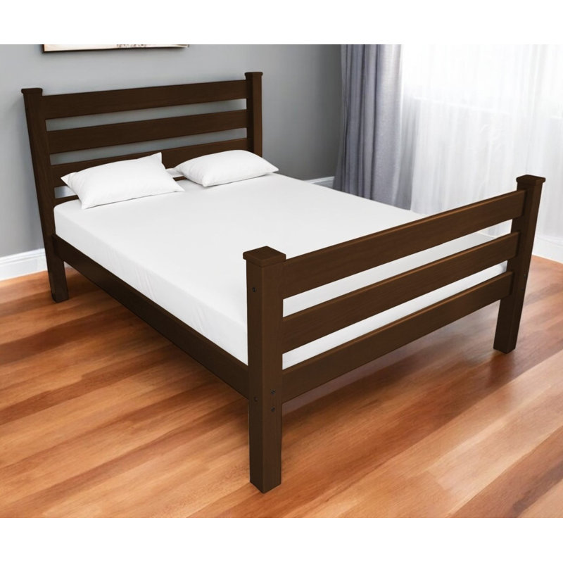 Brown Solid Wood Queen Bed Frame