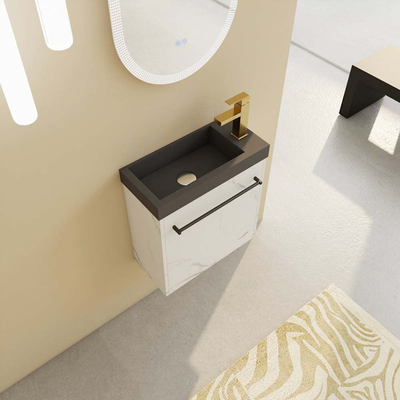 Meuble-lavabo simple 19,81 avec plateau, Noir