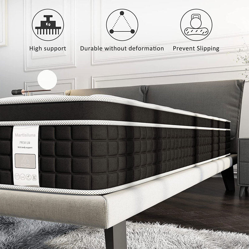 Martisiluna 10.5 In Hybrid Gel Memory Foam Mattress with Coil Innerspring, Queen
