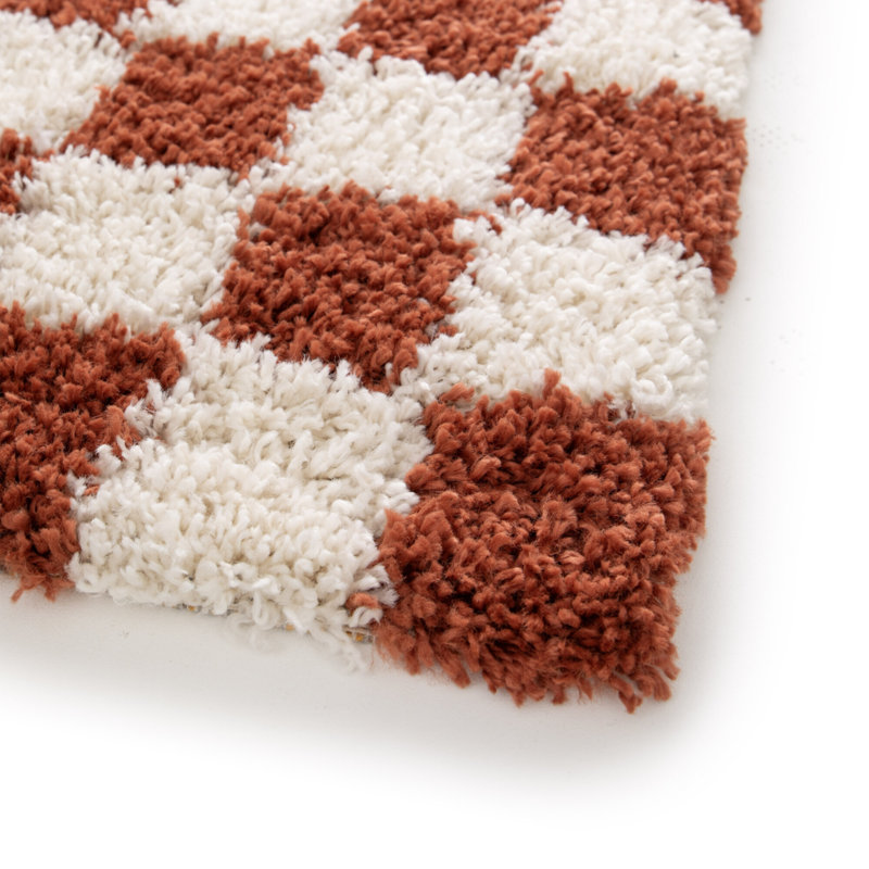 Romea Chequered Shag Area Rug, Rectangle 200 x 290cm
