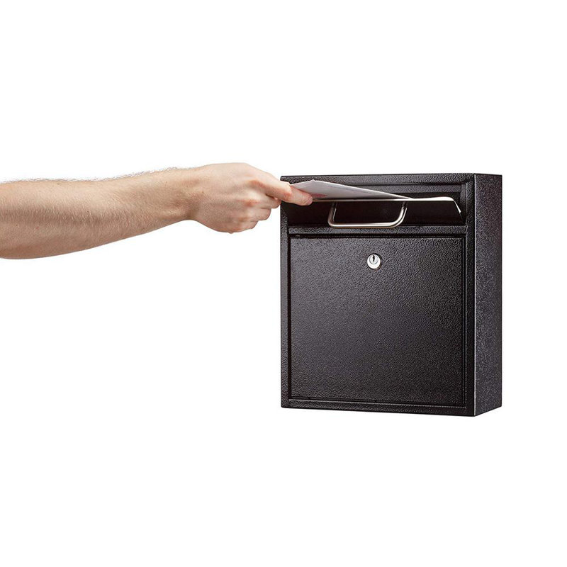Medium Ultimate Wall Mounted Mailbox Secure Drop Box, Black
