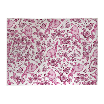 Bunny Toile Thin Lightweight Kitchen Mat