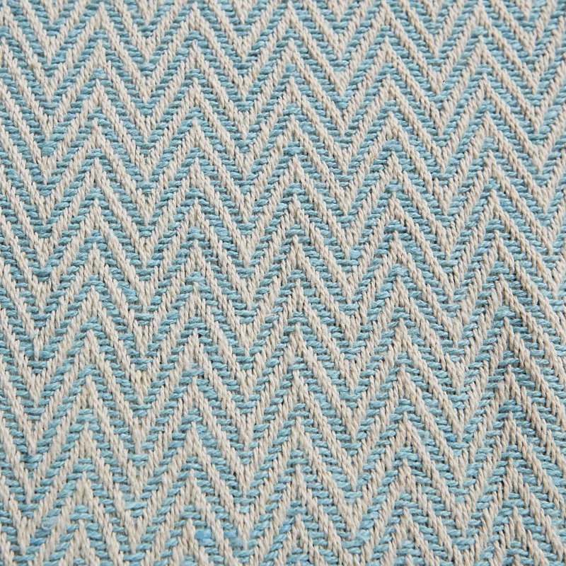 Lintz Chevron Handloom Table Runner, Aqua