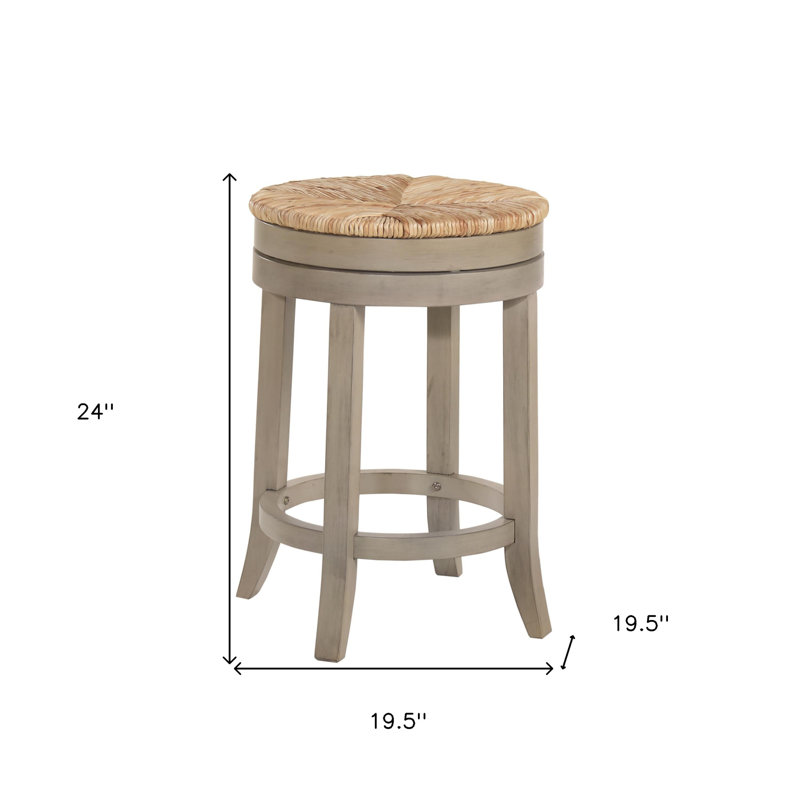 Tabouret de bar et de comptoir Tamasin, Gris patiné, Tabouret de comptoir (siège d'une hauteur de 24 p