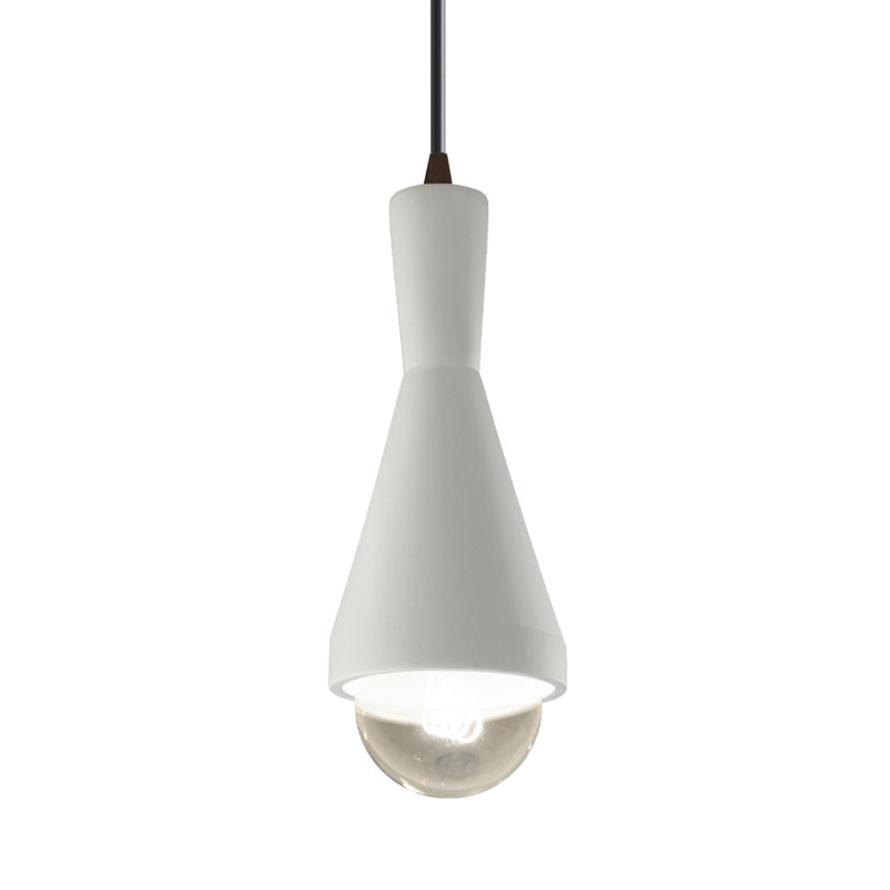 Luminaire suspendu conique à 1 lumière Breeona avec détails en métal, Bronze foncé, Patine rouillée