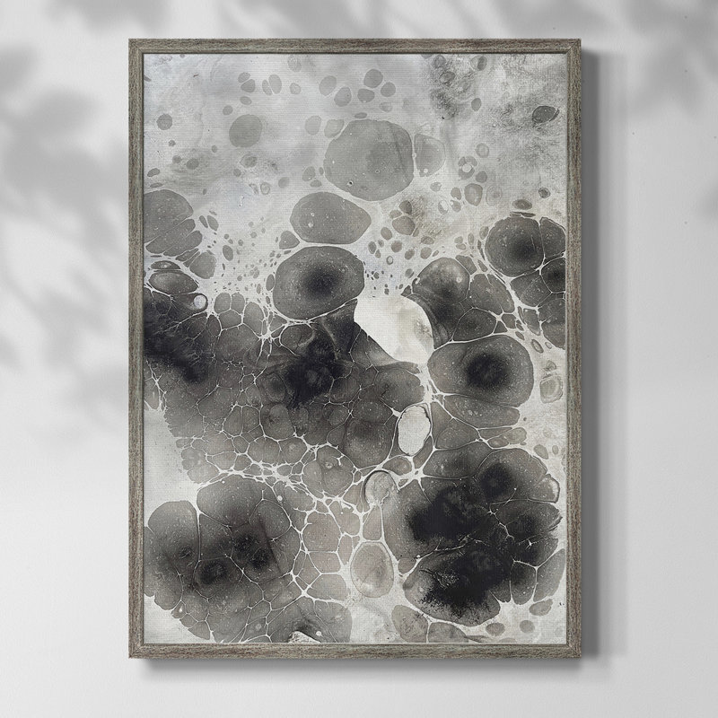 Marbling X Framed Print - Solid Wood, 11" H x 9" W