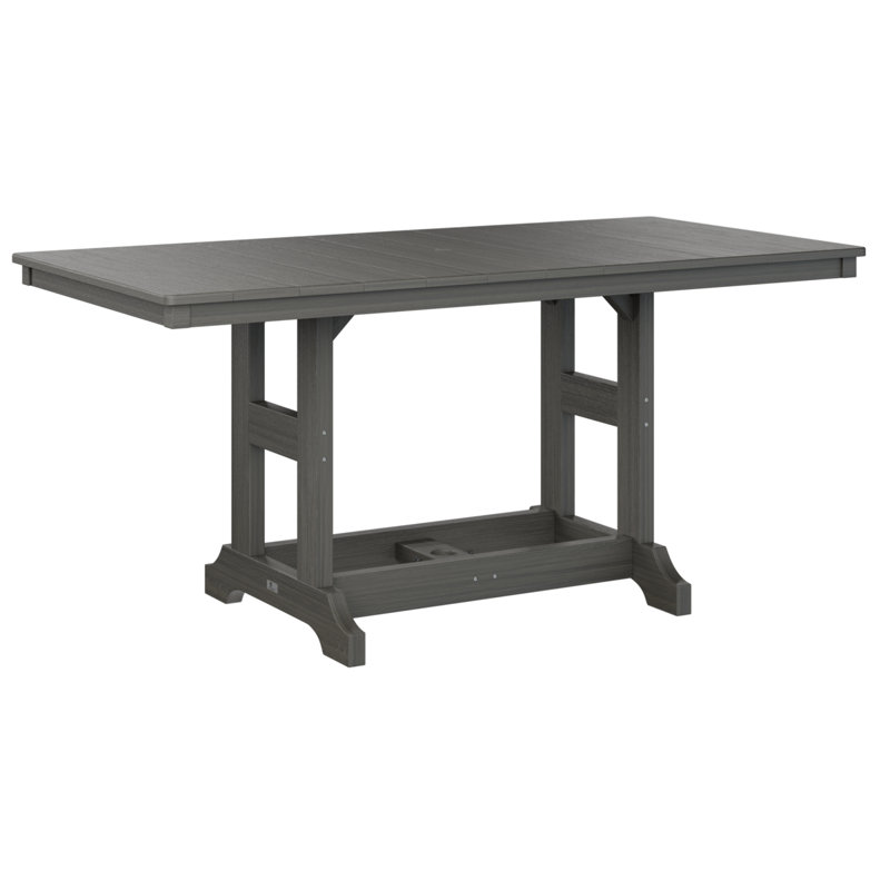 Table de bar rectangulaire Berlin Garden, H 39,5 po x l 66 po x P 33 po, Gris côtier