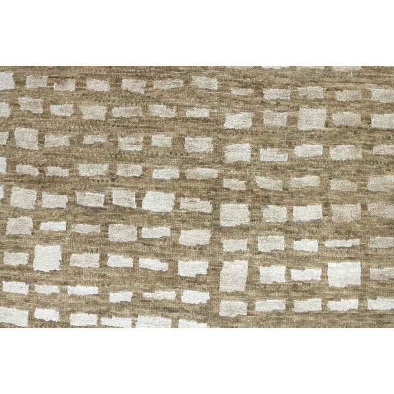 Tapis brun noué à la main de haute qualité, Rectangle de 5 pi x 8 pi