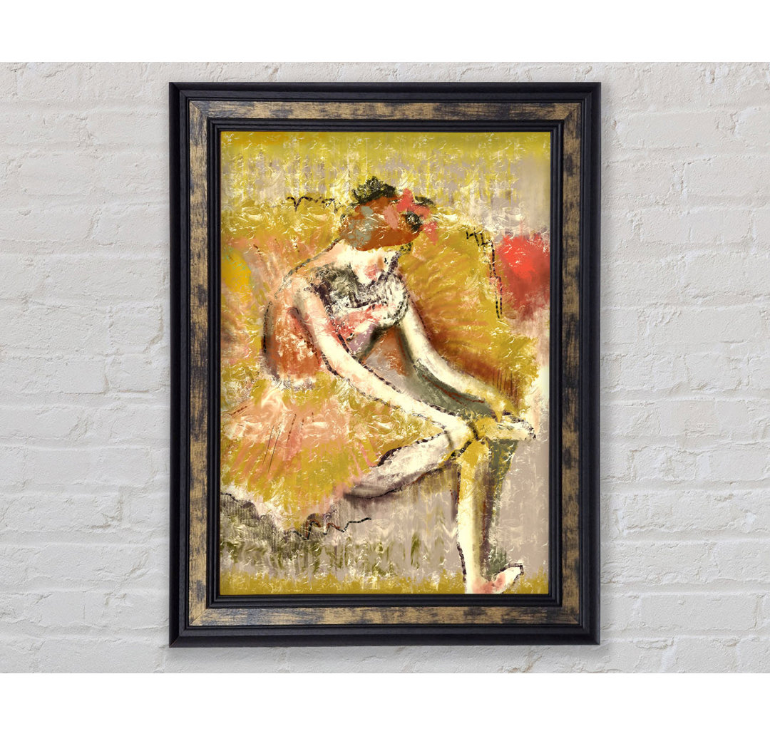 Goldene Ballerina 1 Gerahmter Druck