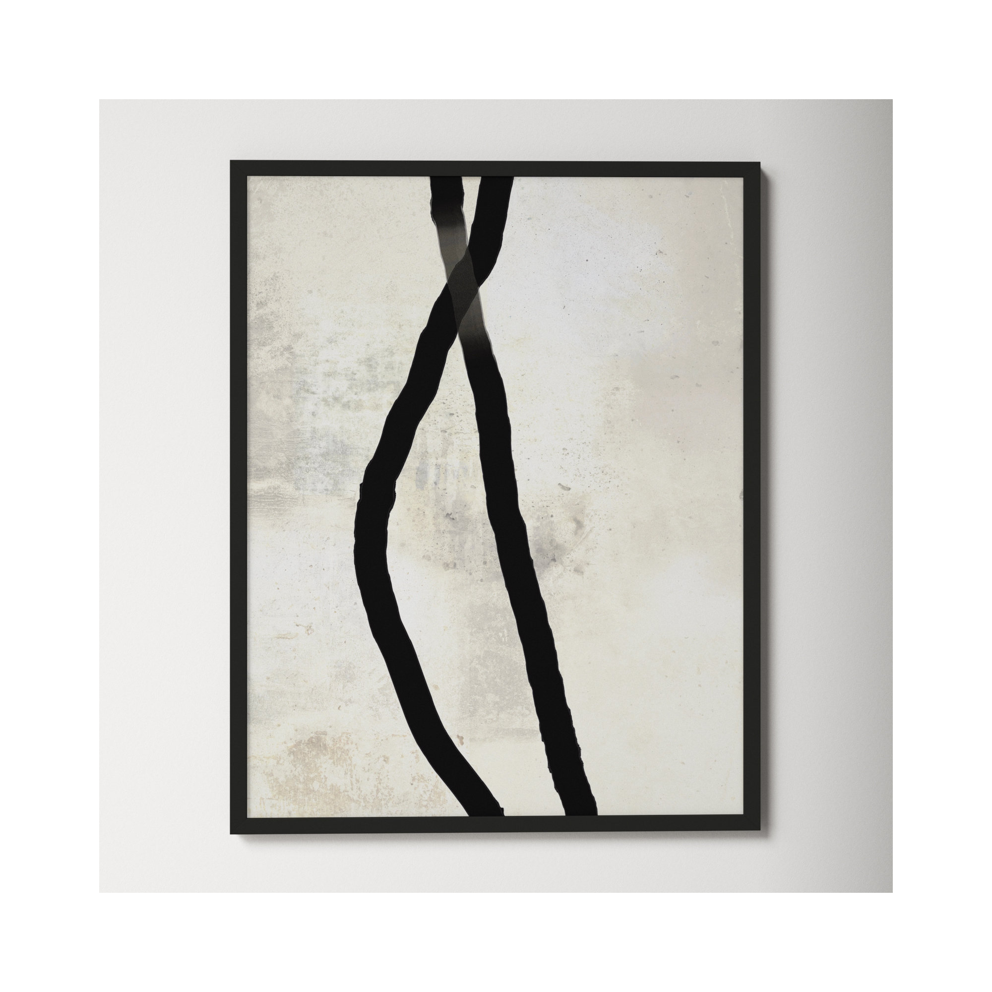 Black Rope 4 by Jacques Pilon, 38" H x 30" W x 1.25" D, Black