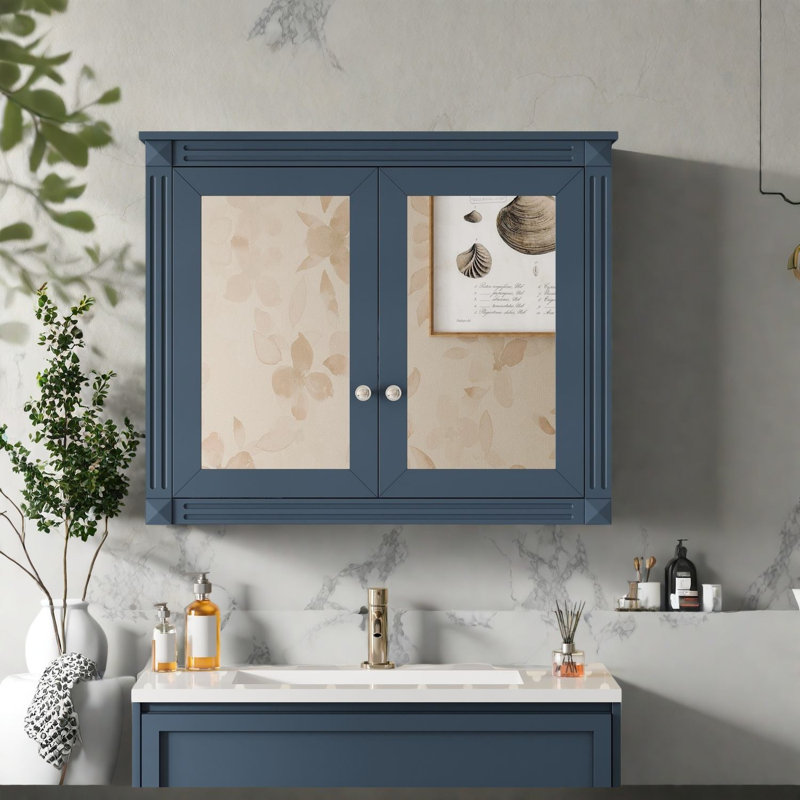 Armoire à pharmacie moderne en bois avec panneau de fibres à densité moyenne 36 po
