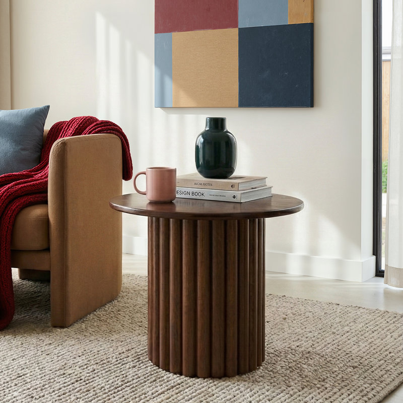 Table de bout ronde en bois massif Camelot