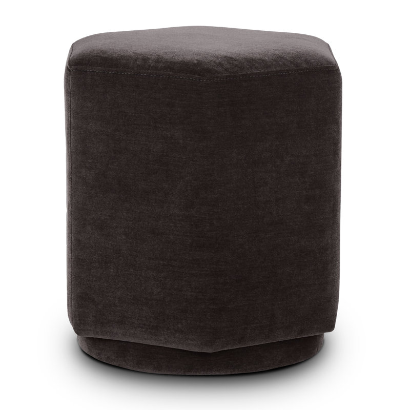 Hexad Luxurious Velvet Ottoman in Ganache Brown, Brown Velvet