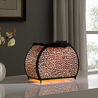 Lampe de table en fausse poignée avec abat-jour imprimé léopard, élégante et durable