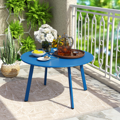 Cera 27.5 '' Outdoor Round Steel Coffee Table