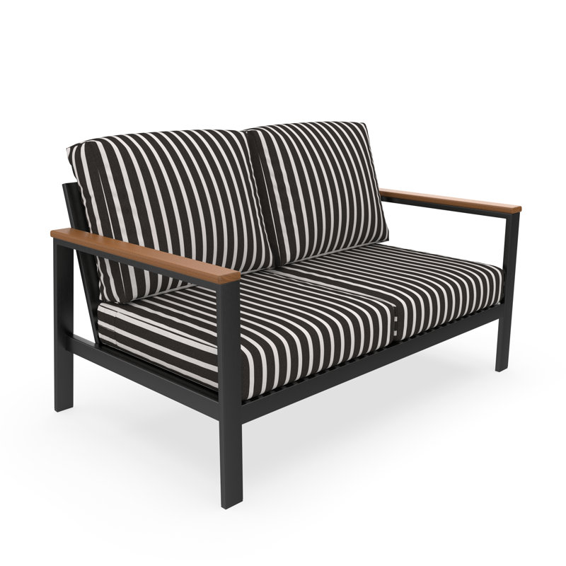 Townsend Loveseat with Sunbrella® Cushion, Sunbrella Calm Laurel, Brown
