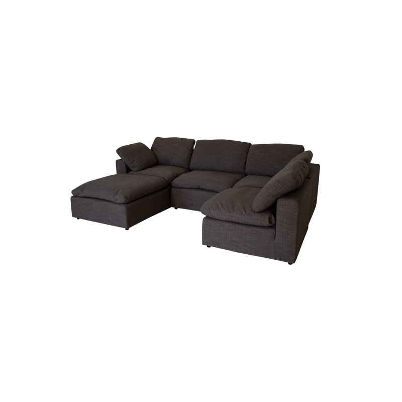 Canapé moderne modulaire à 6 places Harper, Lin gris