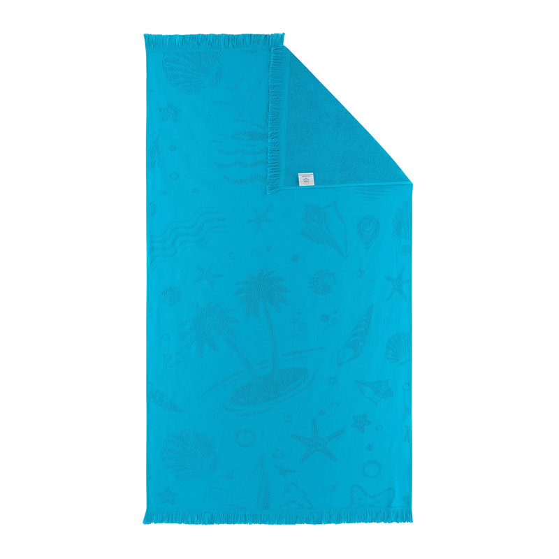 Alfiya Turkish Cotton Beach Towel, Aqua