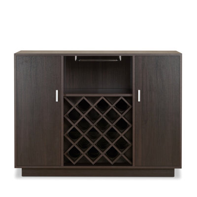 Vitrine à vin pouvant accueillir 18 bouteilles - porte-gobelet, bois, armoire élégante