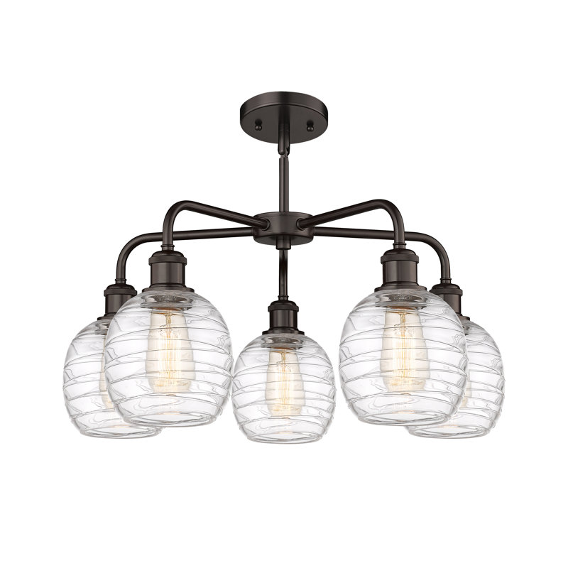 Lustre sphérique à 5 lumières Alve, Bronze huilé