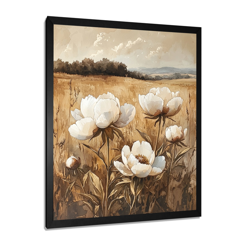 Boyster - Art mural floral, Reproduction encadrée d'une seule photo, Noir, noir, noir, noir, H 20 po x l 12 po