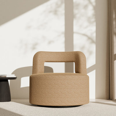 Teddy Accent Chair with Open-Back, 360°Rotating Base,