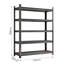 Étagère de garage ajustable en métal noir à cinq étages, capacité de 2 500 lb, H 71,2 po x L 48,28 po, P 23,53 po