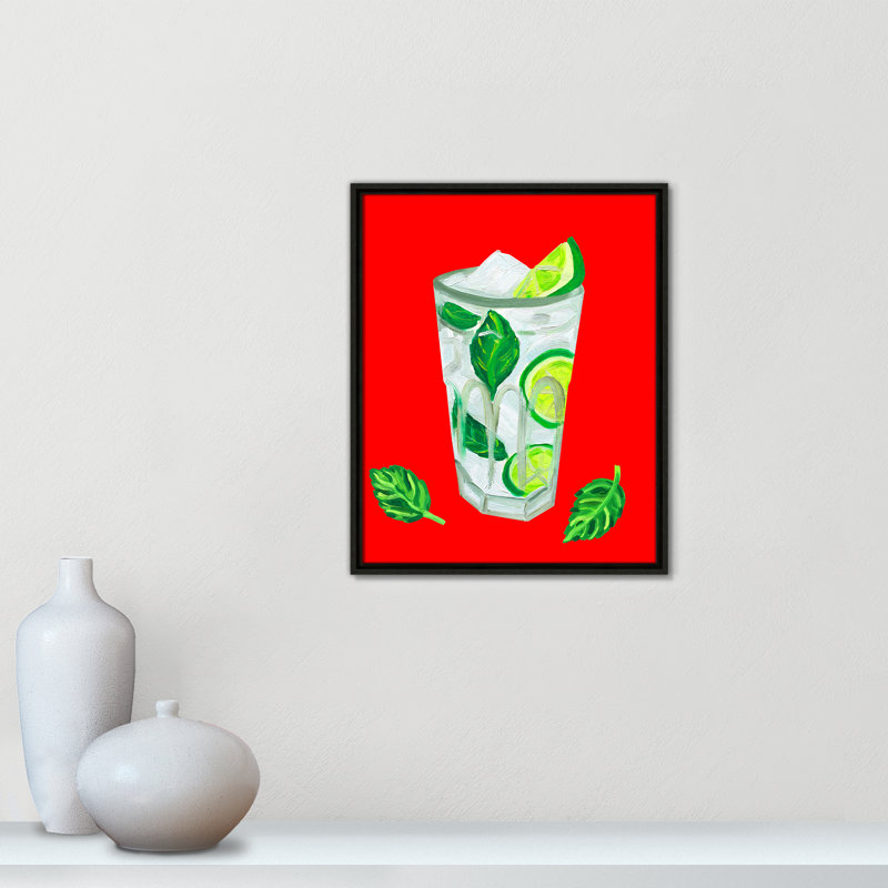 Mojito Extra Mint Print by Straker, 21.5" H x 17.5" W, Espresso Floater