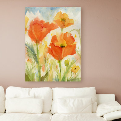 "field of pops" par sheila golden, reproduction d’art sur toile
