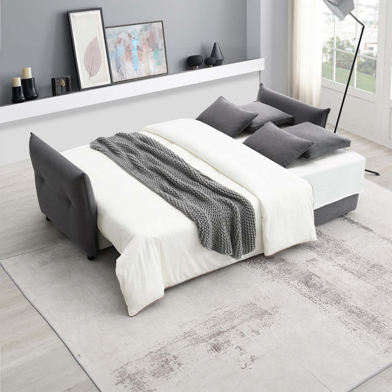 Canapé-lit 87,8 po Irina, tissu gris, Gris