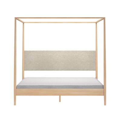 Jacelyn Canopy Bed with Upholstered Headboard,