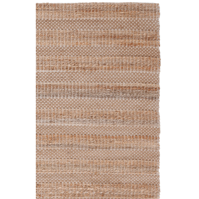 Abianna Geometric Flatweave Ivory/Natural Area Rug, Rectangle 5' x 8'