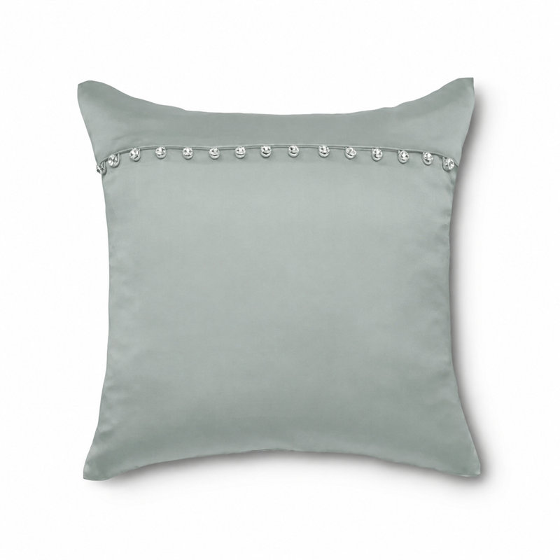 Charmeuse Silk Square Pillow Cover & Insert, Frost