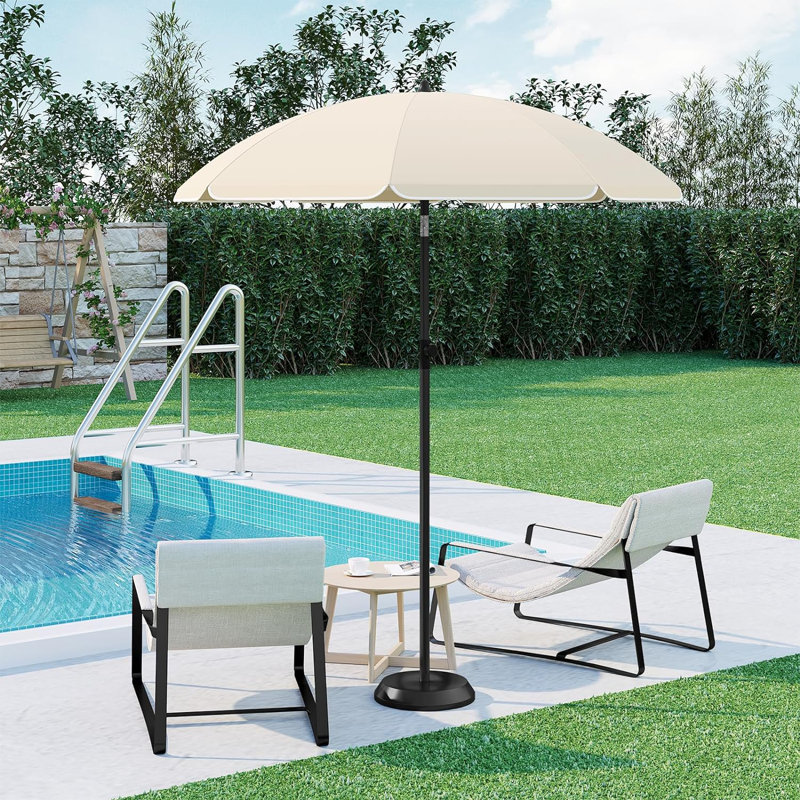 Breshay Beach Parasol, 203cm H x 195cm W x 195cm D, Beige