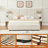Queen Velvet Upholstered Platform Bed Frame with 2 Attached Nightstands & 2 Extra Large Drawers & Floating Shelves, No Box Spring Needed, Beige-164865356-164865394