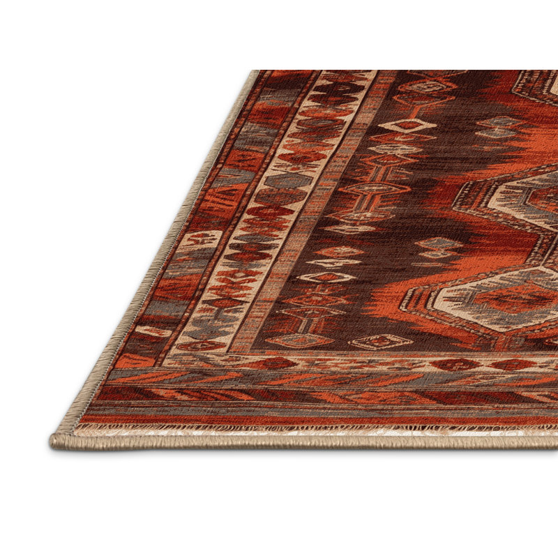 Tapis brun turc lavable à la machine